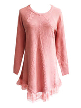 Load image into Gallery viewer, Women Long Sleeve Lace Stitching Pure Color Knitted Sweaters
