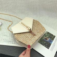 Load image into Gallery viewer, Texture Fashion Tassel Knitted Linen Single Shoulder Slung Small Square Bag
