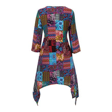 Load image into Gallery viewer, New Bohemian Style Feature Skirt Cotton and Linen Printed Long-Sleeved Dress
