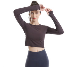 Load image into Gallery viewer, Fitness suit women&#39;s sports running Yoga Top quick dry Breathable rib Yoga long sleeve T-shirt
