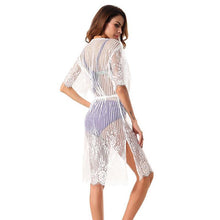 Load image into Gallery viewer, Sexy New Lace Half Sleeve Swimwear Beach Cardigan Bikini Cover Up
