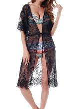 Load image into Gallery viewer, Sexy New Lace Half Sleeve Swimwear Beach Cardigan Bikini Cover Up

