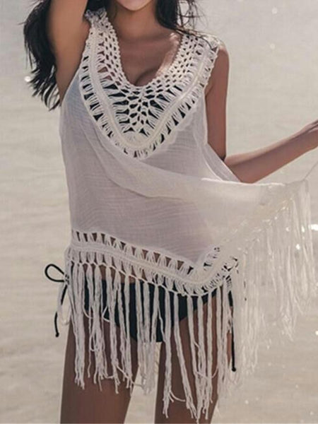 Sexy Tassel Sleeveless Beach Swimwear Bikini Cover Up