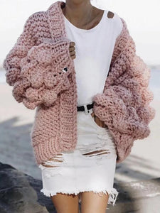 Knit Hollow Long Sleeve Cardigan Outwear Sweater