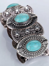 Load image into Gallery viewer, Vintage Ethnic Style Alloy Plated Ancient Silver Turquoise Bracelet
