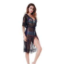 Load image into Gallery viewer, Sexy New Lace Half Sleeve Swimwear Beach Cardigan Bikini Cover Up
