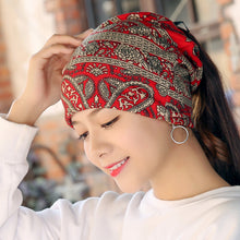 Load image into Gallery viewer, Pullover hat ethnic style bag head hat pile hat dual-purpose bib
