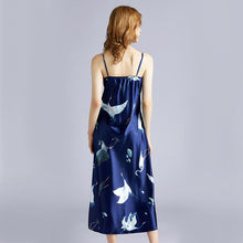 Load image into Gallery viewer, Large version of silk sexy pajamas ladies summer long simple slings pajamas home clothing.
