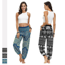 Load image into Gallery viewer, Ethnic print casual loose straight harem pants sports yoga pants
