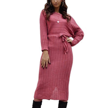 Load image into Gallery viewer, Autumn and winter hot sale New fashion women&#39;s long sweater knit lace dress
