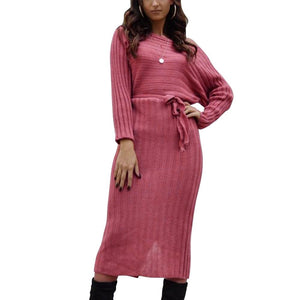 Autumn and winter hot sale New fashion women's long sweater knit lace dress