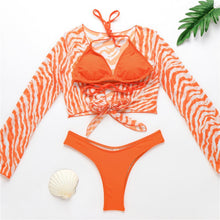 Load image into Gallery viewer, New Style Swimsuit Bikini Three-piece Mesh Swimwear
