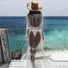 Load image into Gallery viewer, New Mesh Embroidered Lace Beach Bikini Cover up
