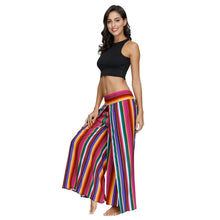 Load image into Gallery viewer, Floral Digital Print Women&#39;s Split Casual Pants Fashion Loose Wide Leg Pants Two Layers Yoga Boho Style Pants
