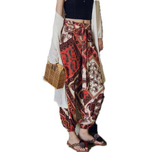 Load image into Gallery viewer, Retro Printed Mosquito Proof Legged Lantern Pants Loose Large Bohemian Beach Pants
