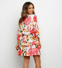 Load image into Gallery viewer, Stylish Print Round-necked Long-sleeved Dress
