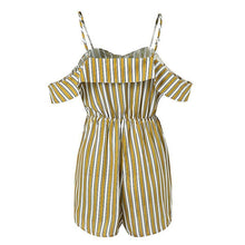 Load image into Gallery viewer, Summer Spaghetti Strap Stripe Short Jumpsuit Rompers
