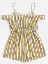 Load image into Gallery viewer, Summer Spaghetti Strap Stripe Short Jumpsuit Rompers
