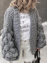 Load image into Gallery viewer, Knit Hollow Long Sleeve Cardigan Outwear Sweater
