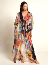 Load image into Gallery viewer, New Chiffon Big Flower Printed Loose Cover up

