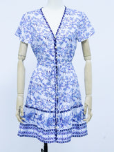 Load image into Gallery viewer, Spring and Summer New Beach Skirt V-Neck Short Sleeve Bohemian Dress
