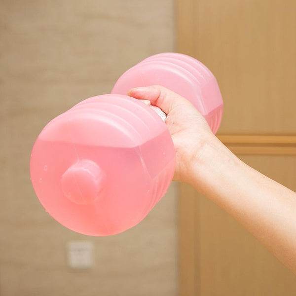 Plastic water injection women dumbbell fitness equipment thin body plastic dumbbell