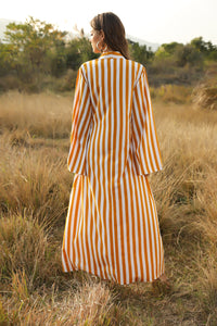 Stylish Women's Big Striped Comfortable Ultra-long Shirt Single-button Edgy Shirt