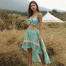 Load image into Gallery viewer, Beach Holiday Top + Skirt Bohemian Women&#39;s Two-Piece Suit
