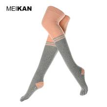 Load image into Gallery viewer, Long tube Yoga socks thigh socks antiskid five finger floor dance socks dance
