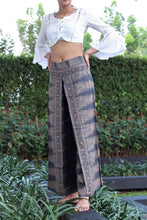 Load image into Gallery viewer, Ethnic style elegant split wide leg pants women loose fitness yoga pants-1
