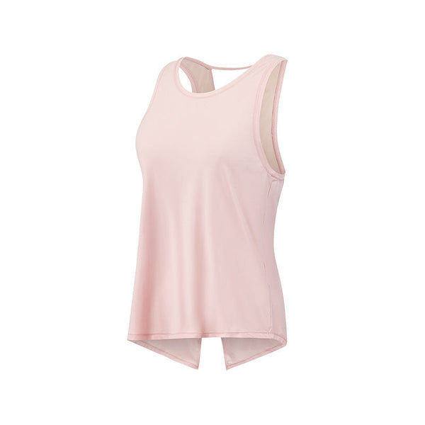 Quick-dry mesh yoga gym hoodie loose breathable running sports vest sleeveless T-shirt