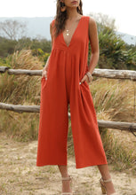 Load image into Gallery viewer, Deep V-strap Front and Back Jumpsuit
