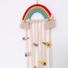 Load image into Gallery viewer, Woven Rainbow Children's Hairpin Hair Accessories Storage Belt Wall-mounted Headwear Finishing Belt Organizer
