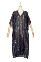 Load image into Gallery viewer, Summer Women&#39;s Beach Sun Protection Bikini Blouse Printed V-neck Bat Sleeve Dress
