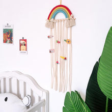 Load image into Gallery viewer, Woven Rainbow Children's Hairpin Hair Accessories Storage Belt Wall-mounted Headwear Finishing Belt Organizer
