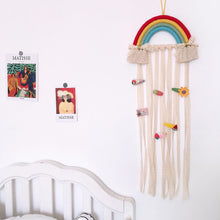 Load image into Gallery viewer, Woven Rainbow Children's Hairpin Hair Accessories Storage Belt Wall-mounted Headwear Finishing Belt Organizer
