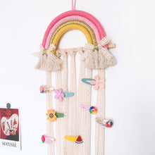 Load image into Gallery viewer, Woven Rainbow Children's Hairpin Hair Accessories Storage Belt Wall-mounted Headwear Finishing Belt Organizer
