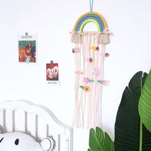 Load image into Gallery viewer, Woven Rainbow Children's Hairpin Hair Accessories Storage Belt Wall-mounted Headwear Finishing Belt Organizer
