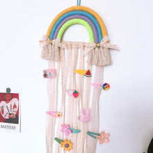Load image into Gallery viewer, Woven Rainbow Children's Hairpin Hair Accessories Storage Belt Wall-mounted Headwear Finishing Belt Organizer
