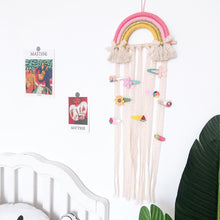 Load image into Gallery viewer, Woven Rainbow Children's Hairpin Hair Accessories Storage Belt Wall-mounted Headwear Finishing Belt Organizer
