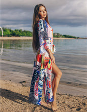 Load image into Gallery viewer, Printed Loose Beach Sunscreen Holiday Long Beach Bikini Cover Up
