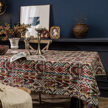Load image into Gallery viewer, Geometry Bohemian Style Linen Double-sided Pattern Thick Tablecloth
