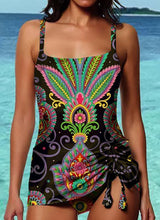 Load image into Gallery viewer, Swimsuit fringe moire totem printing bag hip split briefs swimwear
