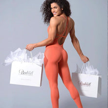 Load image into Gallery viewer, Hollow open back buttocks all-in-one leggings yoga suit
