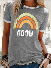 Load image into Gallery viewer, Summer New Rainbow Letter Printing Color Matching Short-sleeved T-shirt
