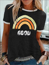 Load image into Gallery viewer, Summer New Rainbow Letter Printing Color Matching Short-sleeved T-shirt
