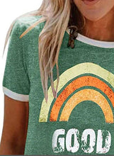 Load image into Gallery viewer, Summer New Rainbow Letter Printing Color Matching Short-sleeved T-shirt
