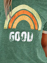 Load image into Gallery viewer, Summer New Rainbow Letter Printing Color Matching Short-sleeved T-shirt
