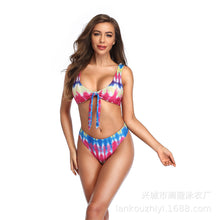 Load image into Gallery viewer, bikini lady sexy print triangle split swimsuit
