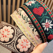 Load image into Gallery viewer, Ethnic Style Retro Embroidery Flowers Small Fresh and Wide-sided Headband
